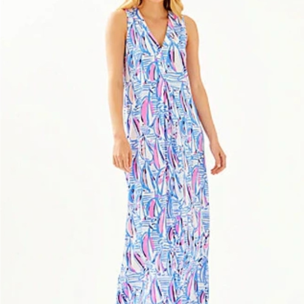 Lilly Pulitzer Amina Maxi Dress in Blue Haven M